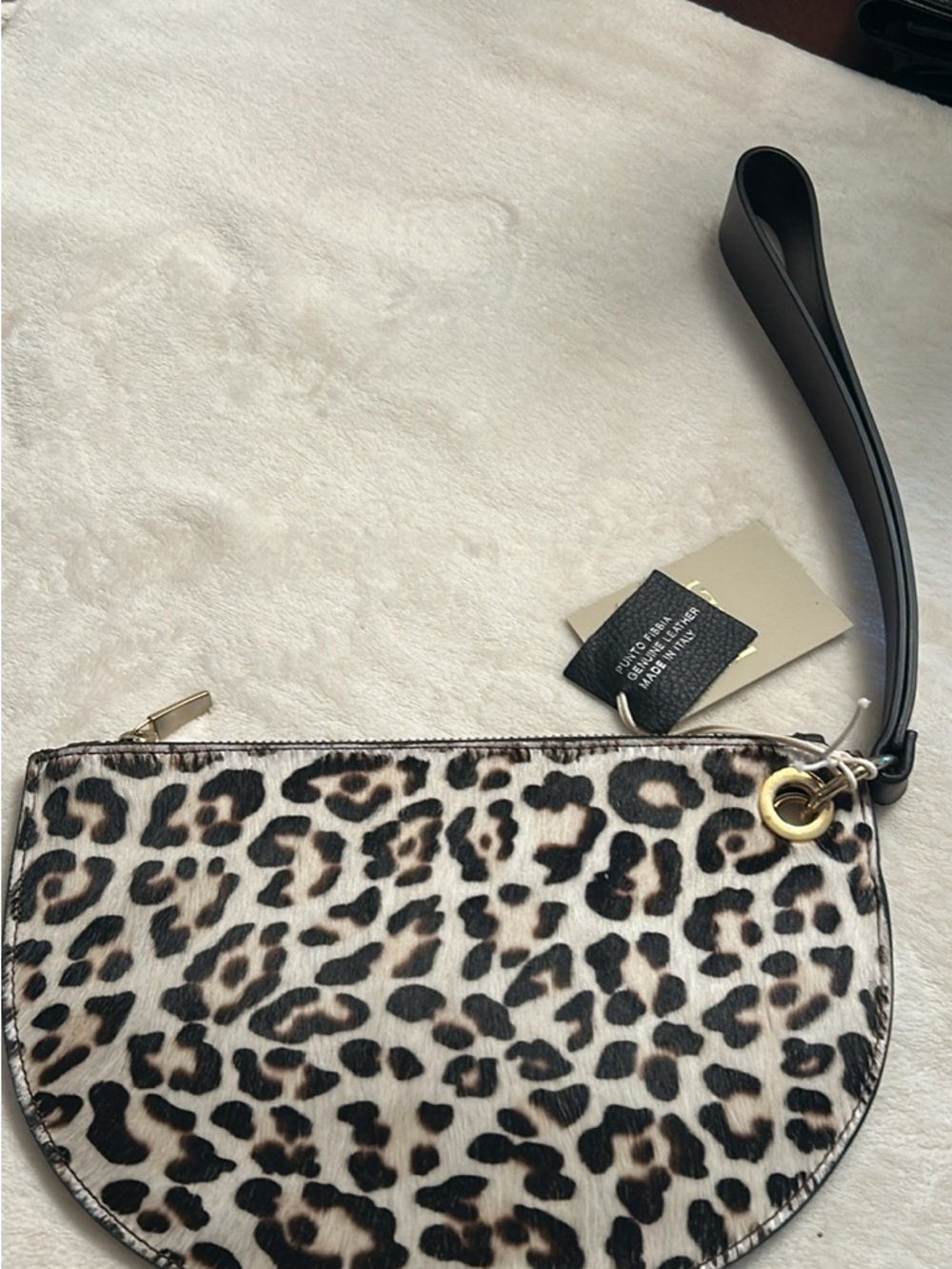 Leopard Print Wristlet Clutch - Brown/Black